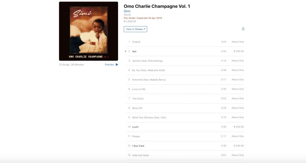 Simi Unveils Album Art Tracklist For Upcoming Lp Omo Charlie Champagne