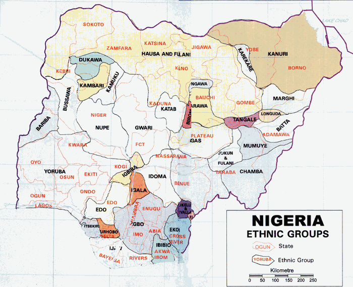 Nigeria Ethnic Map Of Nigeria