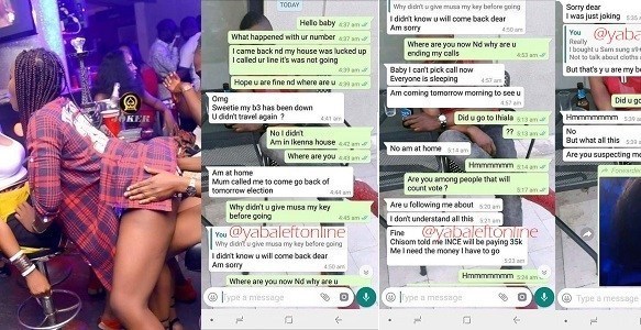 Image result for Nigerian Lady lies to her boyfriend that she was home, turns out she was at a hotel with another guy (Screenshots)