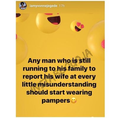 Actress Yvonne Jegede Slams Men Who Report Their Wives To Family Members