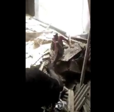 Another Building Collapses In Oke Arin, Lagos Island (VIDEO)