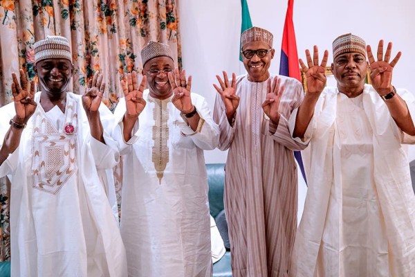 Babayo Gamawa (Far left) with President Buhari and others.