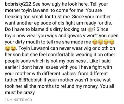 "Different Babies From Different Father" - Bobrisky Blast Toyin Lawani