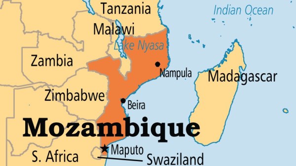 Mozambique on map
