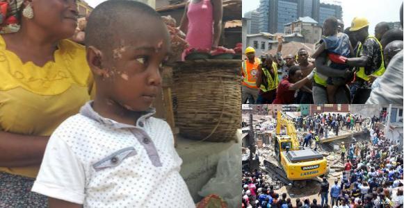 ‘I’m afraid to go to school again’ - Little boy who survived Lagos building collapse 