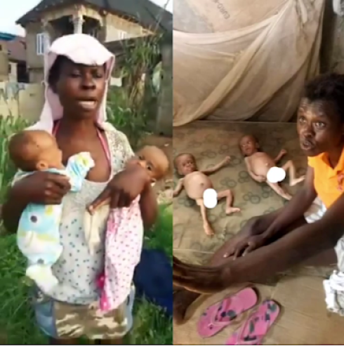 Less Privileged Nigerian Woman Who Gave Birth To A Set Of Twins Cries For Help After Been Rejected By Orphanage Homes