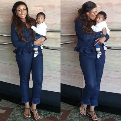 Linda Ikeji All Smiles With Her Son, Jayce In South Africa