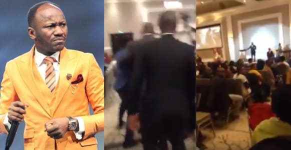 Man verbally attacks Apostle Johnson Suleiman as he preached in a church in Canada (Video)