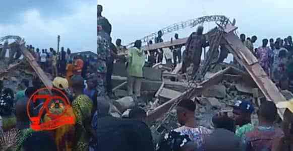 Many people trapped as two-storey building collapses in Ibadan (Video)