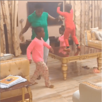 "My Friday Starts Today" - Mercy Johnson Undergoes Dance Competition With Her 3 Kids