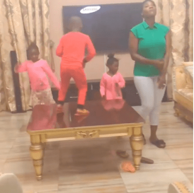 "My Friday Starts Today" - Mercy Johnson Undergoes Dance Competition With Her 3 Kids