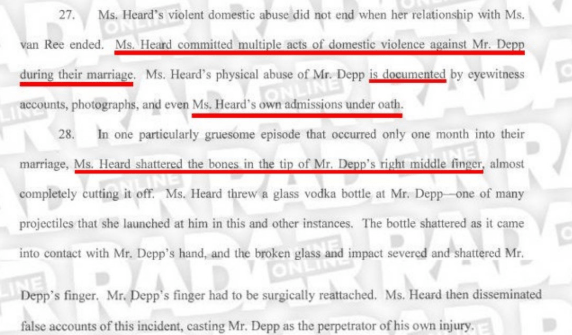 New evidence reportedly shows Johnny Depp, 55, was allegedly abused by ex-wife Amber Heard, 32