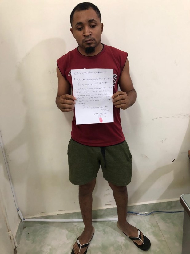 Photos: Nigerian man deported to Thailand from Cambodia for overstaying his visa