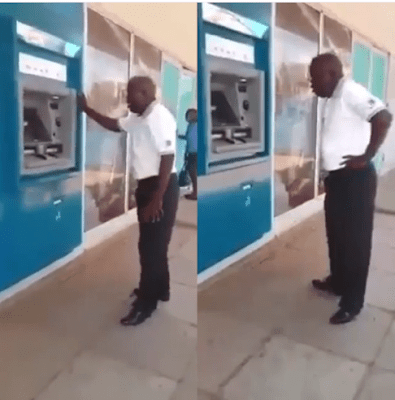 Prayer Warrior Praying For An ATM Machine To Dispense His Money (VIDEO)