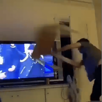 PSG 1 - 3 Man Utd: The Moment A PSG Fan Shattered His Television After Loss (VIDEO)