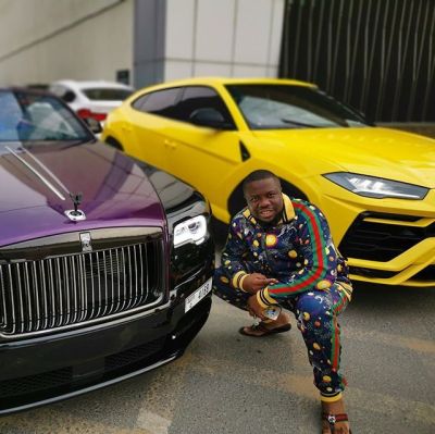 Ray Hushpuppi Flaunts His Rolls-Royce And Lamborghini (PHOTO)