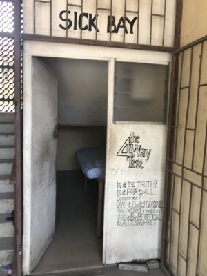 Sick Bay Seen Under A Stairway In A Lagos School (PHOTOS)