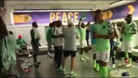 Super Eagles Seen Singing Praises Unto God After A Successful Match