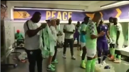 Super Eagles Seen Singing Praises Unto God After A Successful Match