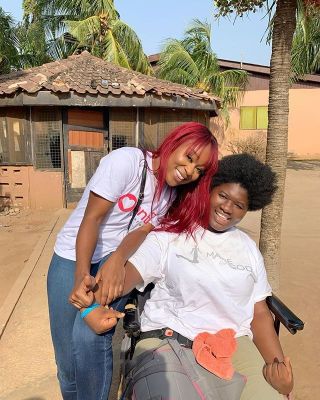 Efia Odo shows love to physically challenge persons in Accra