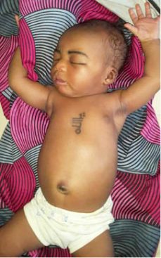 Unbelievable Baby Born With Arabic Inscription On Her Chest Draws Crowd In Sokoto Photo