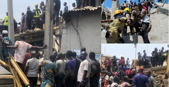 Pupils feared dead as school building collapses in Lagos (photos/video)