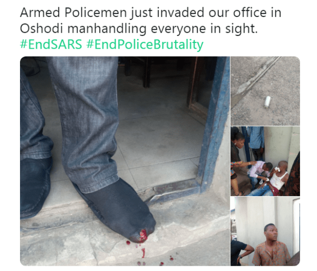 "Armed Policemen Invades Our Office Manhandles Everyone" - Nigerian Man Cries Out