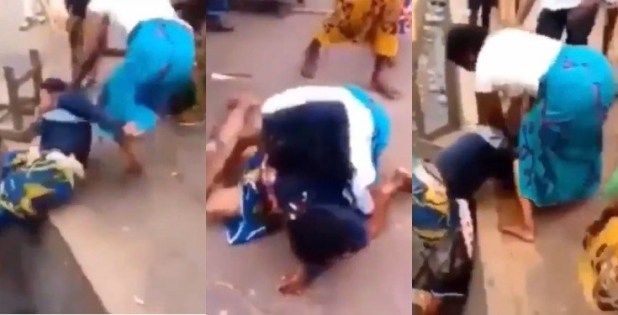 Two women seen fighting dirty In public over a man (Video)