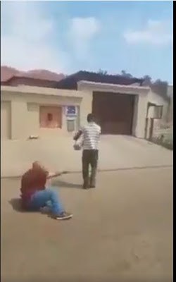 Bully Gets Bullied As He Falls And Beg When Threatened With A Big Stone