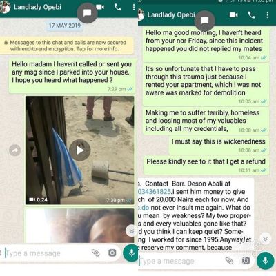 Lady cries out after landlady and caretaker rented house to her, only for it to be demolished by govt a month after she moved in