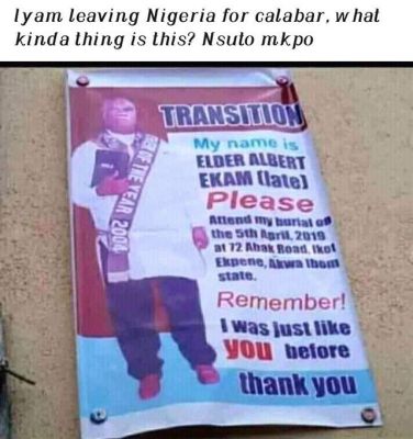 "Please Attend My Burial" - Dead Man Begs People To Come For His Burial In Funny Poster