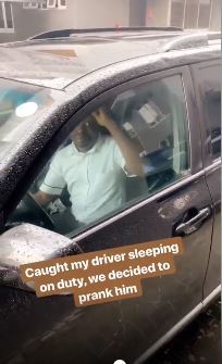 Toke Makinwa Pranks Her Driver After She Caught Him Sleeping On Duty