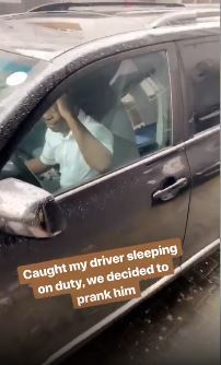 Toke Makinwa Pranks Her Driver After She Caught Him Sleeping On Duty