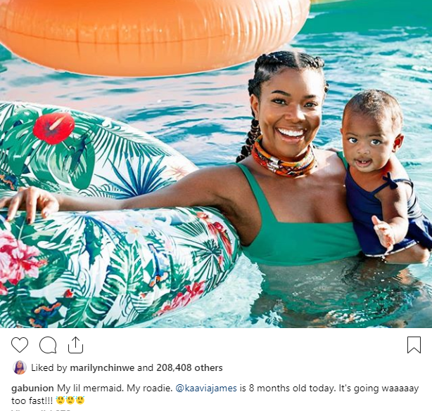  Gabrielle Union celebrates daughter Kaavia as she clocks 8 months old
