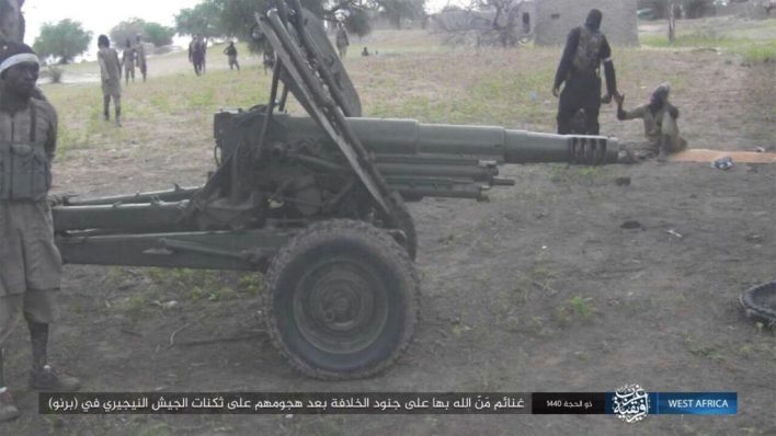Artillery piece captured by ISWAP