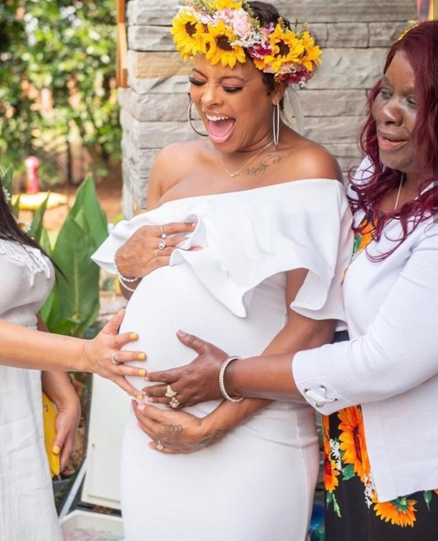 Eva Marcille releases photos from her flower-themed baby shower as she awaits the arrival of her third child