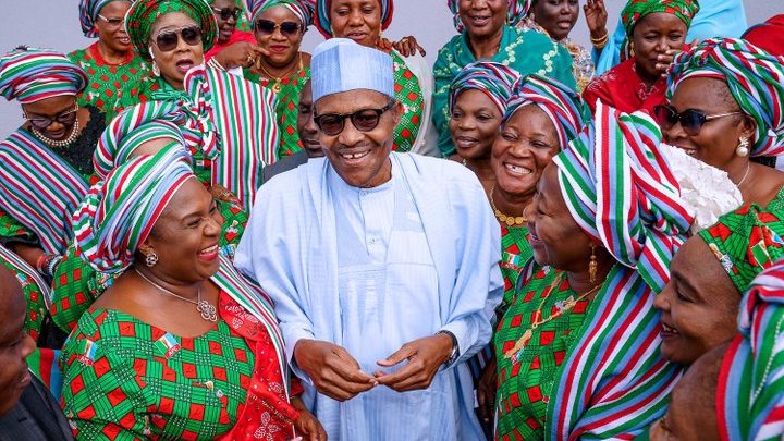 President Muhammadu Buhari and some APC members