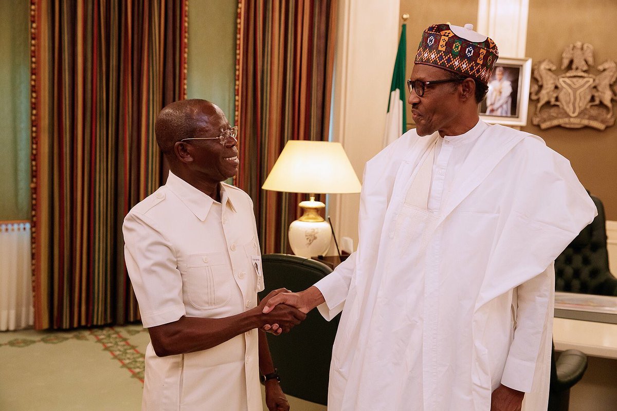 Comrade Adams Oshiomhole and President Muhammadu Buhari