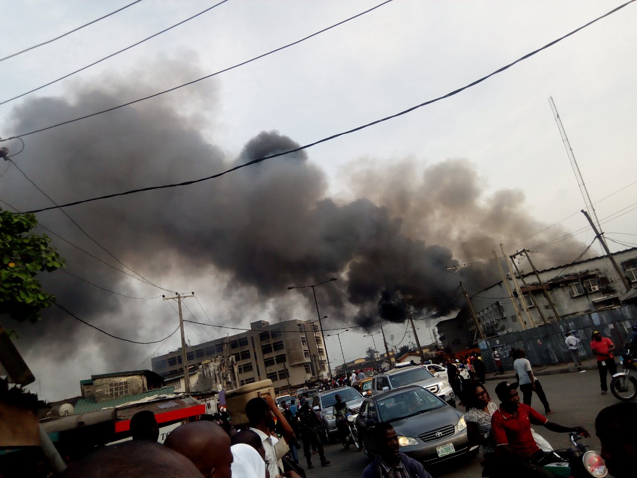 Akerele Mall on fire