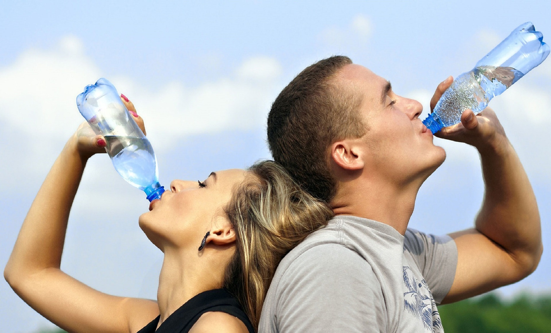 people drinking water