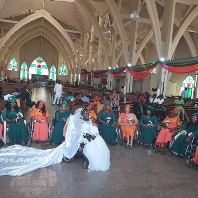 Lady on wheelchair weds
