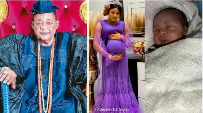 782px x 436px - Alaafin Of Oyo Welcomes Newborn Baby At Age Of 81 With Youngest Wife, Queen  Damilola