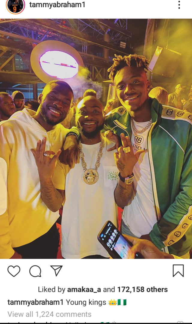 Chelsea stars Tammy Abraham & Fikayo Tomori pictured hanging out with Davido in Dubai (photos)