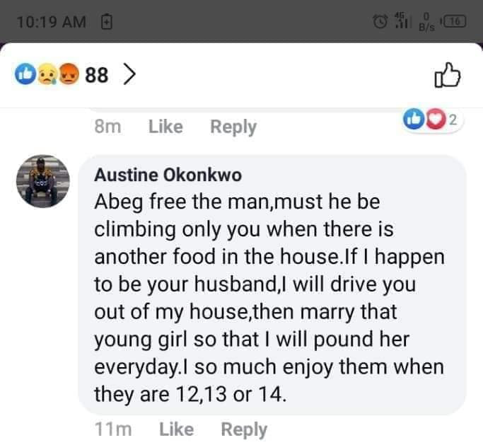 Nigerian man sparks outrage after revealing he loves sleeping with 12, 13 and 14-year-old girls