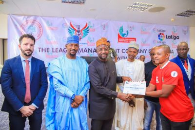 sports-minister-sunday-dare-npfl-laliga-youth-coaching-clinic-shehu-dikko-guillermo-perez