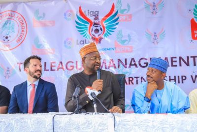 sports-minister-sunday-dare-npfl-laliga-youth-coaching-clinic-shehu-dikko-guillermo-perez