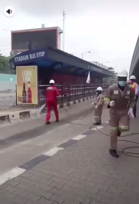 Lagos fumigates bus stops and others