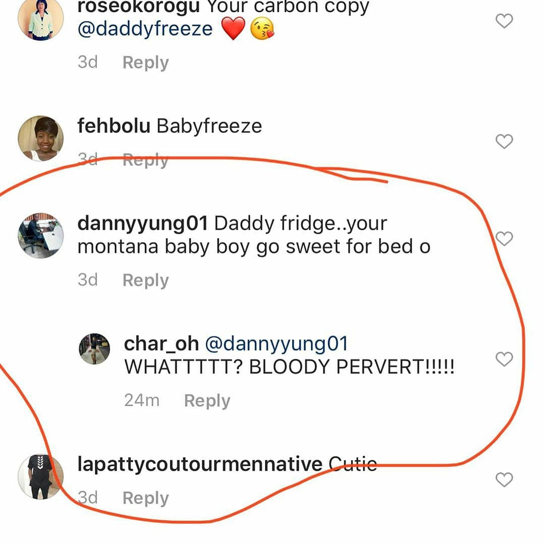 Freeze calls out man who sexualized his son on Instagram