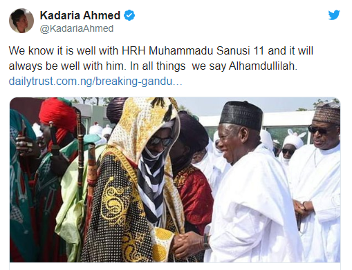 Dele Momodu, Shehu Sani, others react to the removal of Sanusi as Emir of Kano
