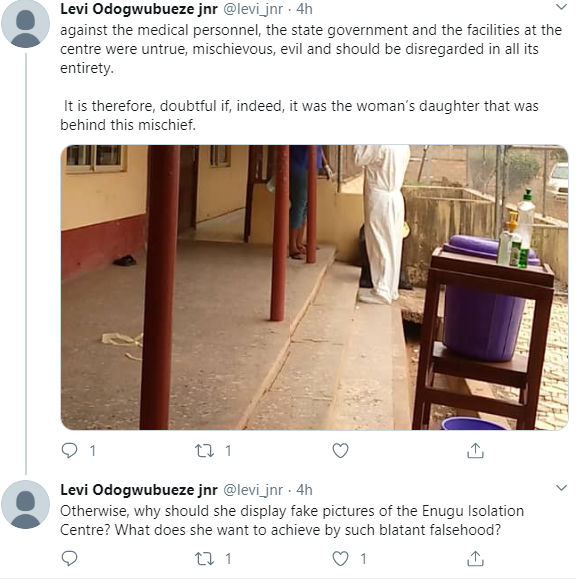 Enugu state health workers respond as daughter writes to Enugu state governor, claiming her mom died of negligence after testing negative to coronavirus